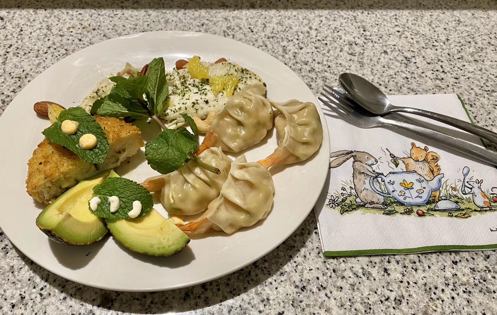 Prawned dumplings